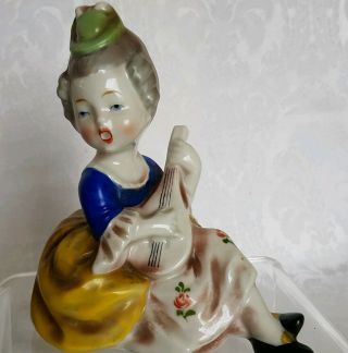 US Zone Germany Porcelain Victorian Couple w/Music Inst.  Bookends Erphila GERMANY 7