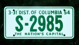1954 Wheaties Cereal Premium License Plate - Washington D.  C.