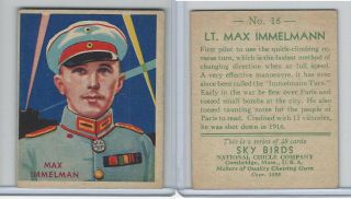 R136 National Chicle,  Sky Birds Series 48,  1933,  16 Lt.  Max Immelmann