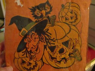 Vintage Tuttle Press Halloween Witch Luncheon Napkins