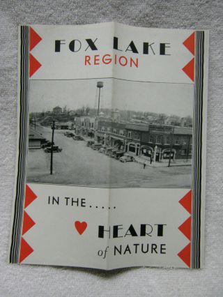 Antique Fox Lake Illinois 1930 Travel Brochure