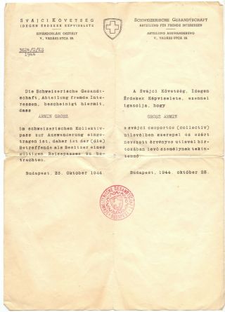 Ww2 Jew,  Judaic Document 10.  25.  1944,  