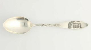 Omaha Nebraska Court House Souvenir Spoon - Sterling Silver Vintage Collectors