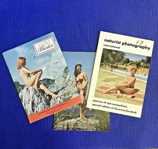 3 Vintage Nudist Magazines Naturist Photography Freies Leben Licht Schonheit