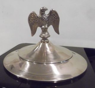 Top Cap Lid Brass And Solid Brass Eagle - 2 Wheel Coffee Grinder 9 1/4 " I.  D.