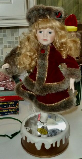 Vintage Telco Motion - Ette Victorian Animated & Musical Skating Doll X - Mas Figure