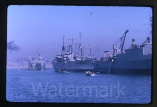 1962 Photo Slide San Diego Ca Uss Winston Aka - 94 Ship And Lsd - 35