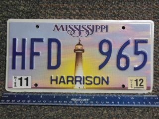 Hfd 965 = November 2012 Harrison County Mississippi Lighthouse License Plate