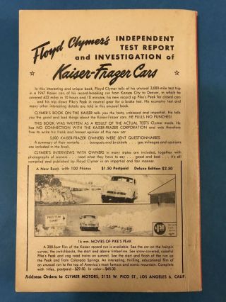 Vintage Floyd Clymer ' s Historical Motor Scrapbook No.  4 Book Automobile 2