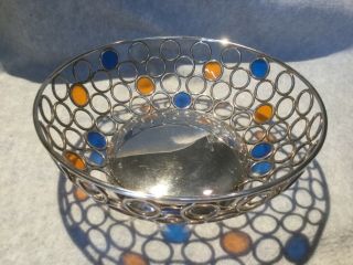 Mid - Century Modern - Art Deco Gorham Rd - Silverplate Bowl - Ring Pattern Yc744
