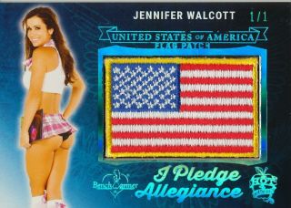 Jennifer Walcott 2018 Benchwarmer Hft Pledge Allegiance Flag " X Rare " Ice 1/1