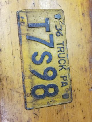 1936 Pennsylvania Truck License Plate