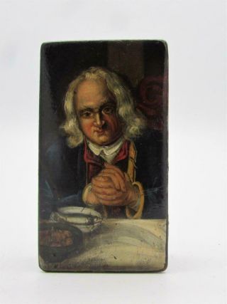 Rare Antique 18th / 19thc Papier Mache Snuff Box - Superbly Painted