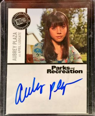 Parks And Recreation Press Pass Aubrey Plaza April Ludgate Autograph Auto Card