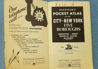Vintage Hagstrom Pocket Atlas Of York,  Boroughs 1967 Theater District maps 3