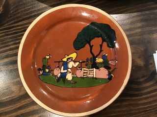 Vintage Mexican Tlaquepaque Pottery Plate 7 5/8”.