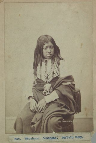 1872 Native American Comanche Indian Cabinet Card Photo Of Buffalo Hump Rookwood