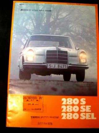 Vintage Car Sales Brochure For Mercedes Benz 1970 280s 280sel Coupe In Italian