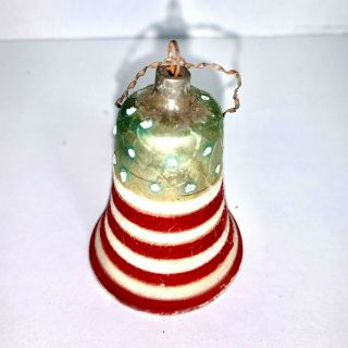 German Antique Glass Patriotic Bell Vintage Christmas Ornament Decoration 1900 