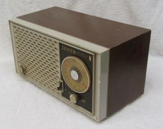 Vintage 1956 Zenith T325 Dial Tube Radio Am Fm Antique Usa & Sounds Great