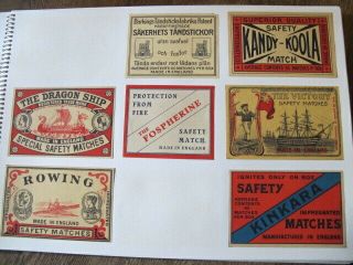 Bulk 49x Vintage Large Matchbox Labels - England,  Australia - Early 1900s