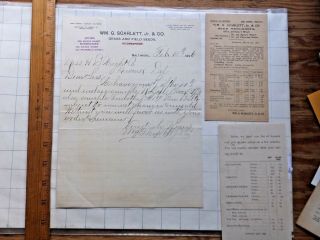 1896 Baltimore,  Maryland Grass And Field Seed Dealer Letterhead And Price List