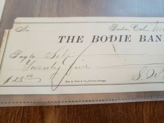 1879 - CHECK DRAWN ON THE BANK OF BODIE BY S.  W.  BLASDEL 4
