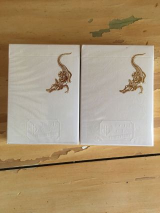 2 Packs White Gold Gatorbacks Playing Card Deck By David Blaine New/sealed