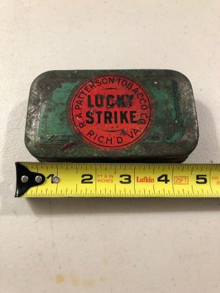 Vintage R.  A.  Patterson Tobacco Co.  Lucky Strike Pocket Tin