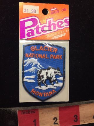 Vtg Voyager Glacier National Park Montana Patch - Mountain Goat 70xx