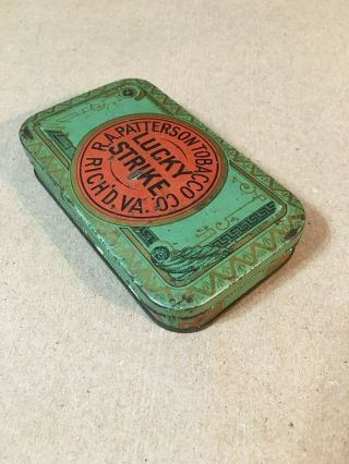 Vintage R.  A.  Patterson Tobacco Lucky Strike Cut Plug Pocket Tin,  Richmond,  VA 5
