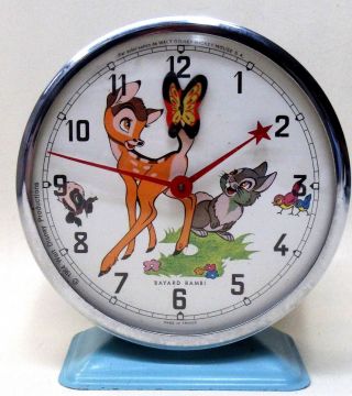 Disney 1964 Bambi Animated Alarm Clock Bayard France