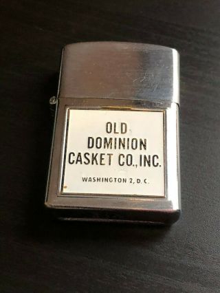 Vintage Nesor Cigarette Lighter Old Dominion Casket Co.  Inc Washington Dc Japan