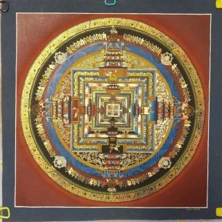 Handpainted Tibetan Kalachakra Mandala Thangka Painting,  Nepal - Btkm - 068