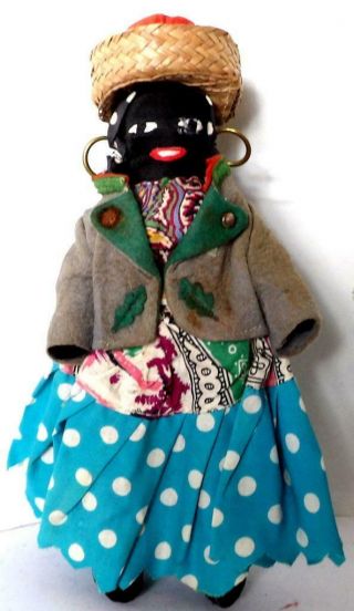 Vintage Handcrafted Black Americana Cloth Doll