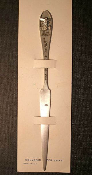 Vintage Las Vegas Nev Souvenir Paper Knife (letter Opener).  Howdy Podner Usa