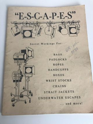 Vintage Magic Book - Escapes Abbott’s Magic Houdini