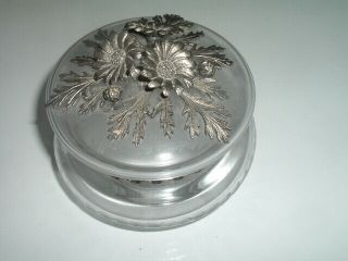 Art Nouveau Antique Cut Glass Powder Vanity Dresser Jar