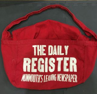 Vintage The Daily Register Newspapers Paperboy Shoulder Carrier Bag