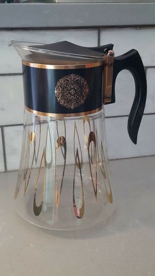 David Douglas Mid Century 8.  5” Tall 8 Cups,  Flameproof Coffee Carafe;mint Retro;