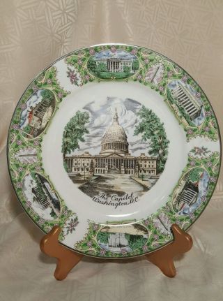 Vintage Souvenir Porcelain Plate The Capitol Washington Dc Decorative