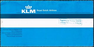 Klm Airlines Netherlands Aviation Passenger Ticket 1988 4