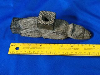 Steatite Bear Tennessee Animal Effigy Pipe Carved Stone Native American Artifact