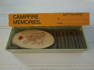 Vintage Campfire Memories cardboard box 24 Fragrance Logs Incense Burner 3