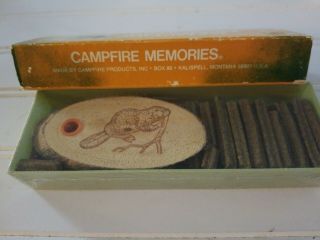 Vintage Campfire Memories cardboard box 24 Fragrance Logs Incense Burner 4