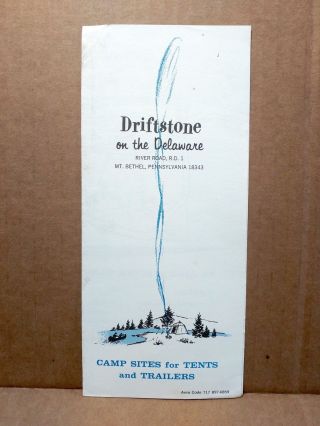 1960s Driftstone On The Delaware Campground Travel Brochure Mt.  Bethel Pa Camp