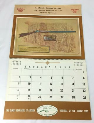 1966 Remington Peters Dupont Calendar 150th Anniversary Guns Vintage 2847 - Q
