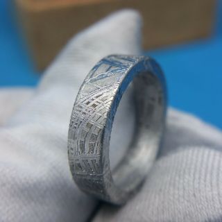 Meteorite Ring Muonionalusta Collectible Pendant Amulet Iron - Nickel 16.  9mm
