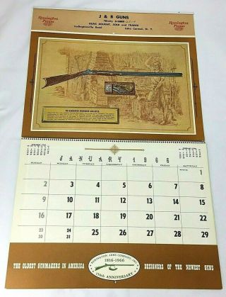 1966 Remington Peters Dupont Calendar 150th Anniversary J&b Guns Vintage 2846 - Q