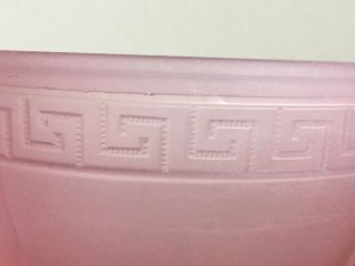 1930 ' s Art Deco Depression Glass Pink Frosted Powder Dish with Lid for Vanity 5